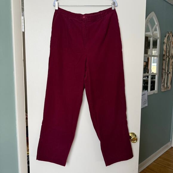 Vintage 90s Pendleton red corduroy pants high rise pleated trousers - Picture 2 of 7